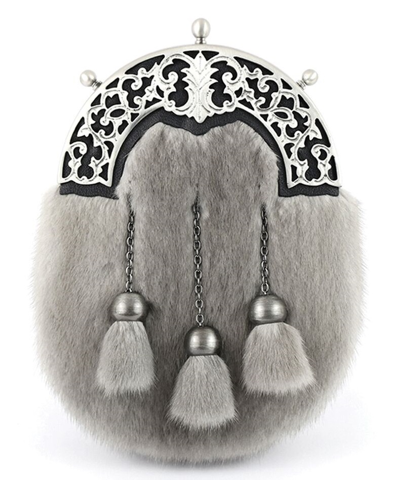 Sapphire Mink Filigree Sporran (image for) Sapphire Mink Filigree Sporran